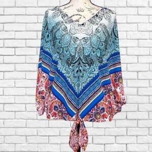 Coco Bianco Royal Blue V-Neck Blouse